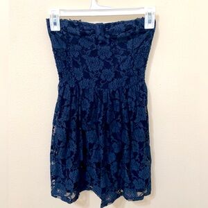 Navy Blue Flower Print Abercrombie Dress